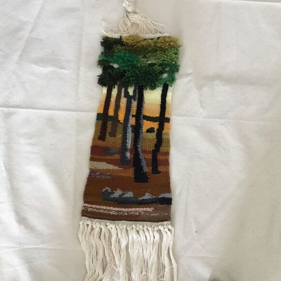 OOAK handmade woven wall hanging forest woods - Picture 4 of 8